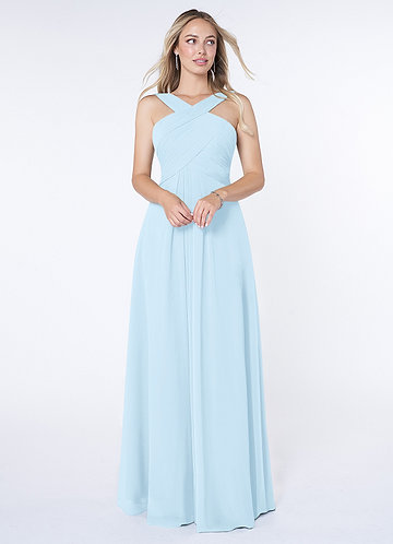 easter bridesmaid dresses BABARONI V Neck Maxi Chiffon Dresses with Ziper Back Moss Plus Size, Moss / US18