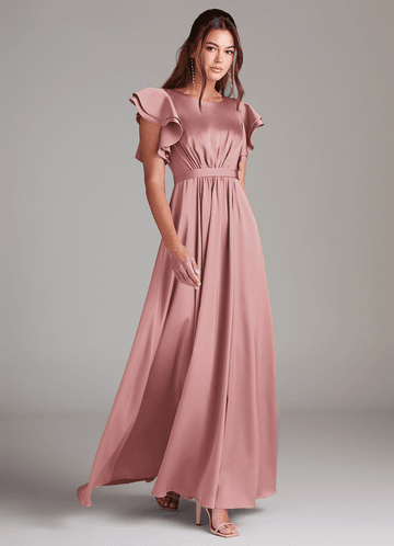 Dusty Rose Modest Bridesmaid Dresses | Azazie