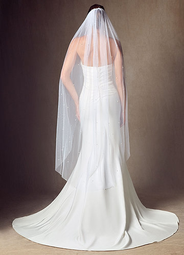 front Jenna Pearl Waltz Length Veil