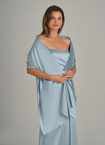 front Azazie Matching Color Ireland Metallic Satin Shawl