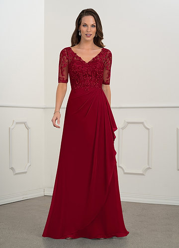 mother of the bride dresses long burgundy