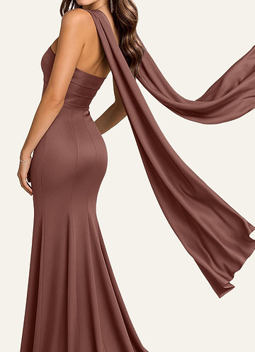 front Azazie Matching Color Stretch Satin Scarf