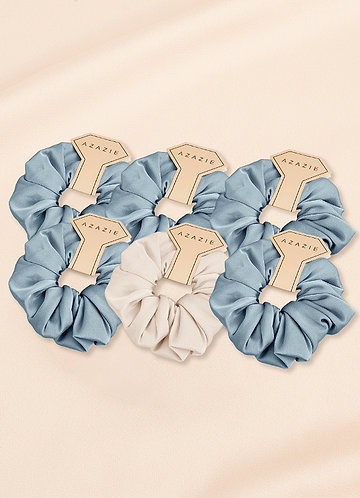 front Mixed Color Bridesmaid Stretch Satin Over Size Scrunchie Set