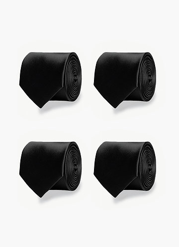 front 무광 새틴 소재의 신랑 들러리용 넥타이 세트 (4개입)