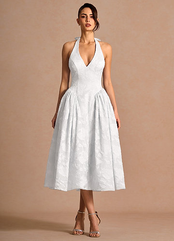 Illyne White Midi Dress image1