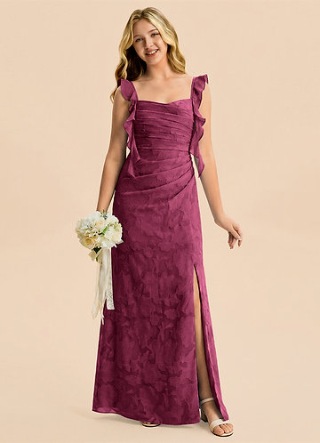 mulberry junior bridesmaid dresses Color:Mauve