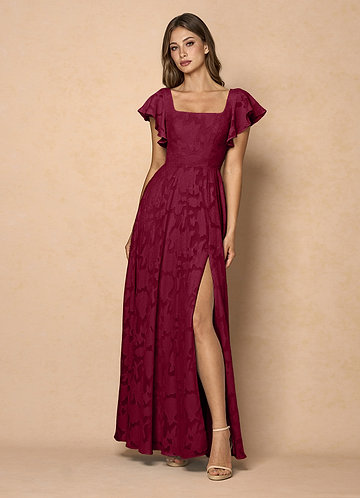 Anna Merlot Ruffled Maxi Dress image1