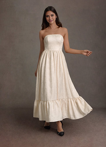 Sandy Cream Off Shoulder Maxi Dress image1