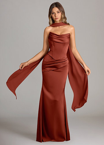 Sorrel Terracotta Corset Two-Piece Sets image1