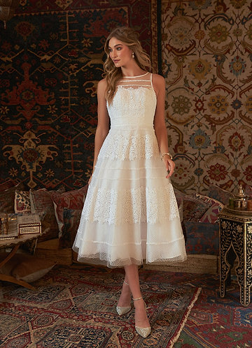 Tea Length Wedding Dress Retro Wedding Dress 50s Style Wedding Dress