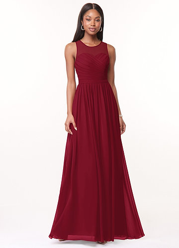 Burgundy dress clearance modest