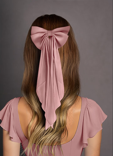 front Matching Color Chiffon Burnout Bow Hair Clip