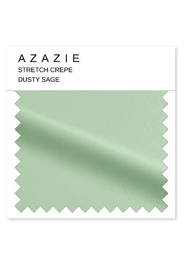 front Amostra de crepe elástico Azazie Dusty Sage
