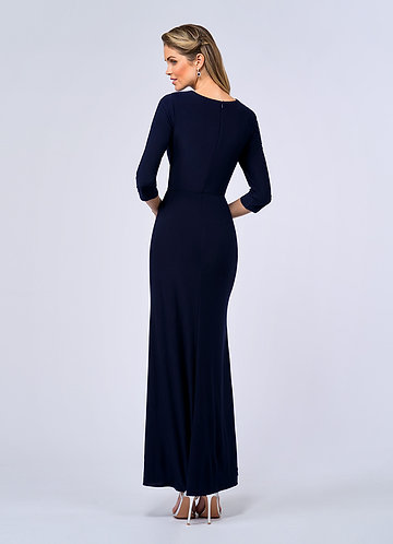 back_UpStudio Pleated V-Neck Jersey Gown