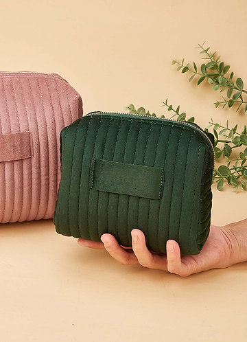 front Velvet Makeup Bag