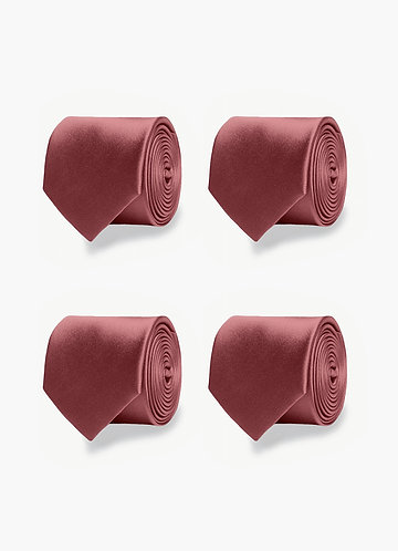 front 무광 새틴 소재의 신랑 들러리용 넥타이 세트 (4개입)