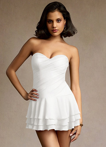 Jenellie White Pleated Micro Dress image1 0