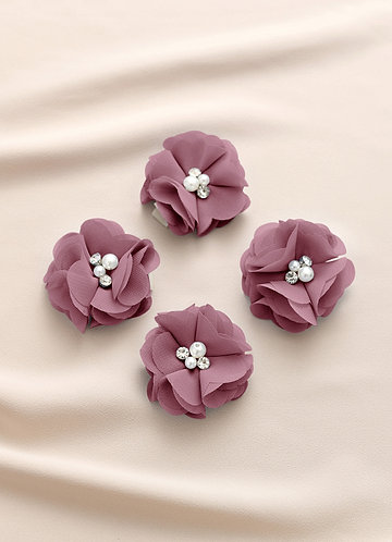 front Four-Piece Matching Color Chiffon Hair Clip Set