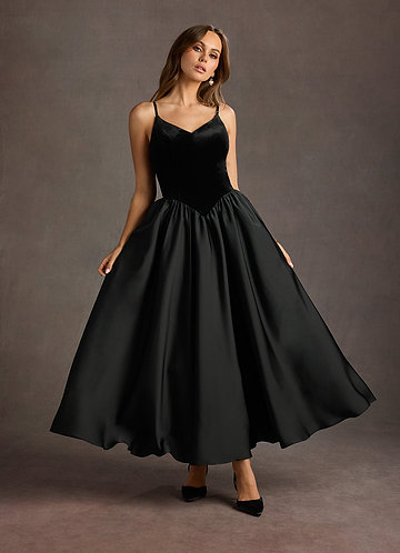 Pandora Black Dropped Waist Maxi Dress image1