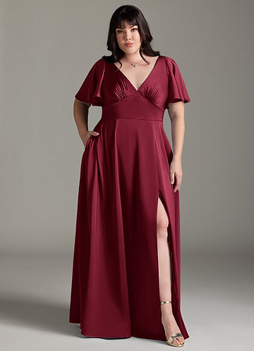 plus size burgundy bridesmaid dresses uk Mermaid