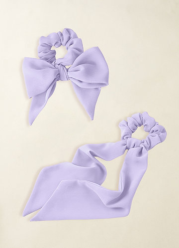 front Matching Color Chiffon Multiway Hair Scarf Scrunchie Set