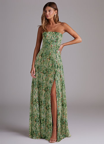 Green Strapless Bridesmaid Dresses