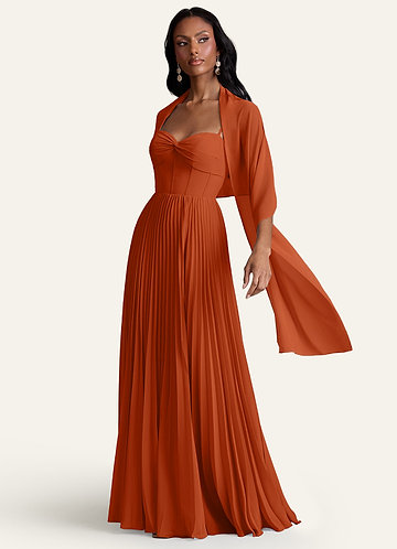 Azazie Leonia Ready to Ship Burnt Orange Velvet Bridesmaid Dresses | Azazie