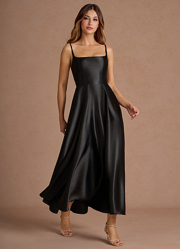 Elvie Black Lace-up Maxi Dress image1