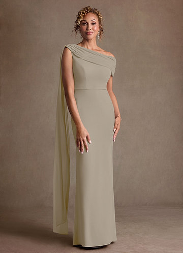 taupe off shoulder dress Taupe Off The Shoulder Mother Of The Bride Dresses