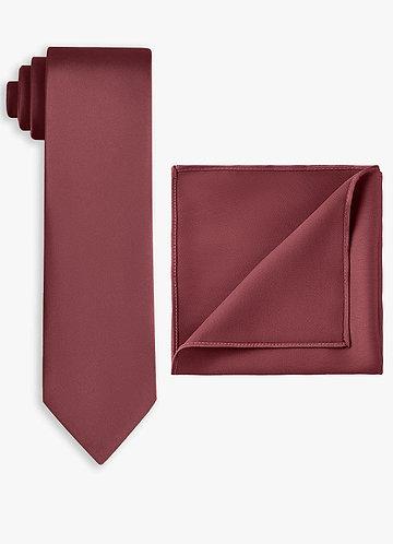 front Conjunto de corbata ancha y pañuelo de bolsillo de satén elástico