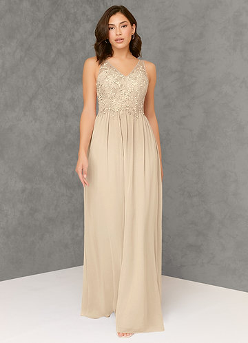 Champagne beaded 2024 bridesmaid dresses