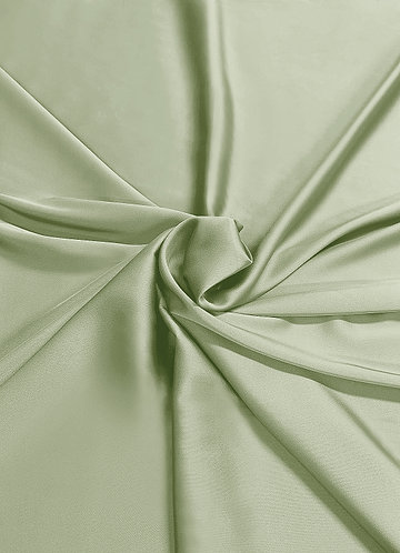front Tissu satiné extensible Azazie au mètre Vert Sauge