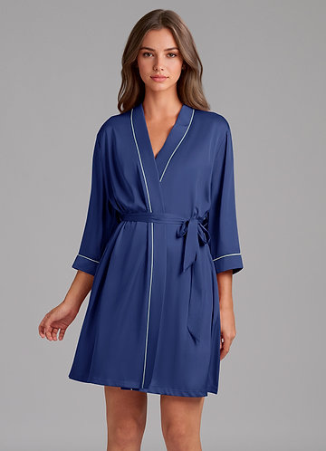 front Satin Piped Robe