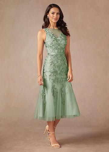 Azazie Herrin Mother of the Brides Dresses Dusty Sage Mermaid Lace Dress image1