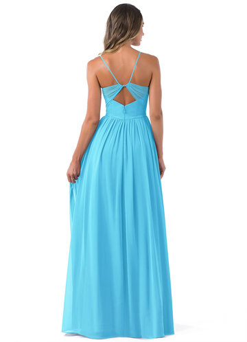 pool blue bridesmaid dresses
