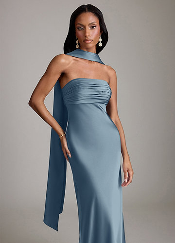 dusty blue azazie bridesmaid dress Azazie Bridesmaid Dress size A6 Color Dusty Blue  snipsonline