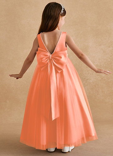 Azazie Cookie Flower Girl Dresses Sunset A-Line Bow Tulle Dress image1