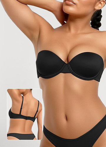 front Strapless Underwire Molded Cup Bra