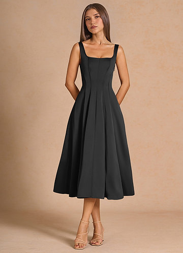 Nolia Black Midi Dress image1