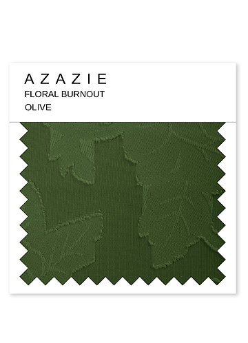 front Azazie Olive Floral Burnout Swatch