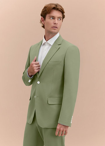 jacket for green dress wedding Olive Green Linen Suits Summer Wedding Jacket +Pants CS53253 US36 / Customized main image 0
