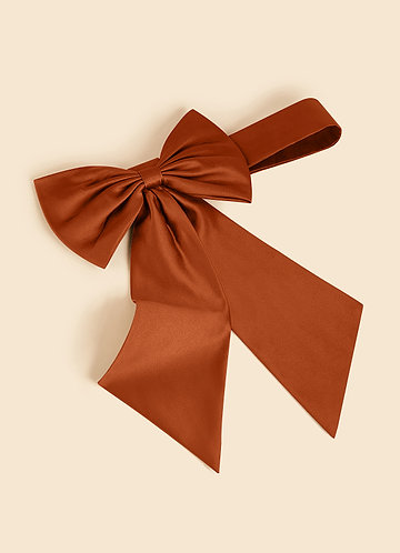 front Matching Color Matte Satin Bow Sash