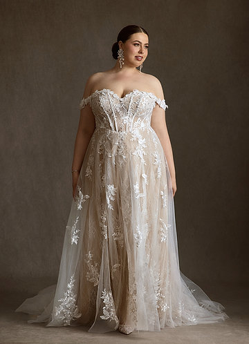 a line wedding dresses uk plus size Off The Shoulder outdoor wedding plus size boho wedding dress