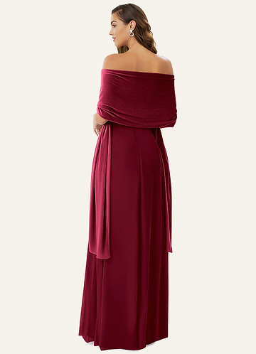 front Matching Color Velvet Shawl