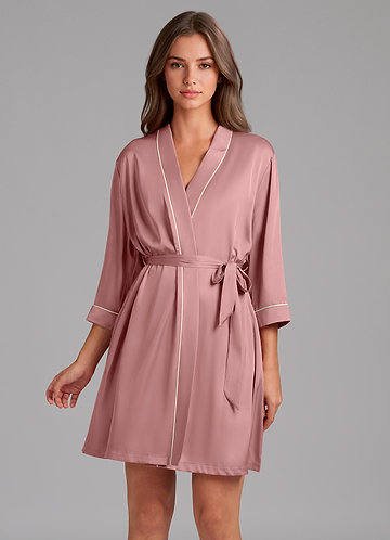 front Satin Piped Robe