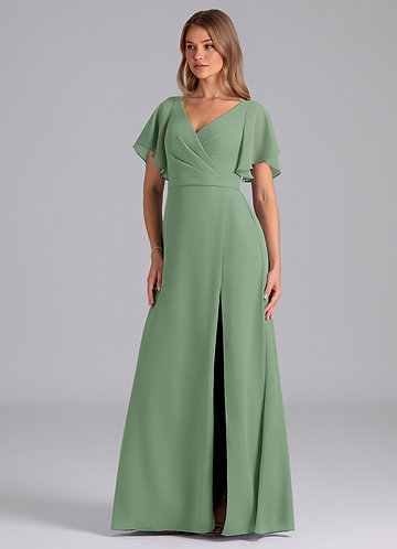 modest inexpensive bridesmaid dresses Zapakasa Women Matcha Chiffon Bridesmaid Dress with Ruffles A Line  Spaghetti Straps Wedding Party Dress