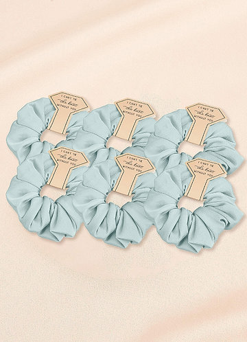 front Matching Color Six-Piece Bridesmaid Stretch Satin Over Size Scrunchie Set