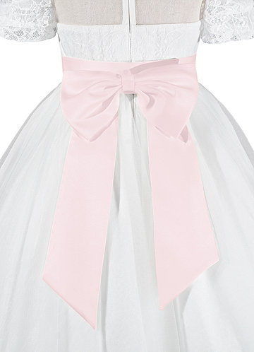 front Matching Color Matte Satin Sash with Back Bow