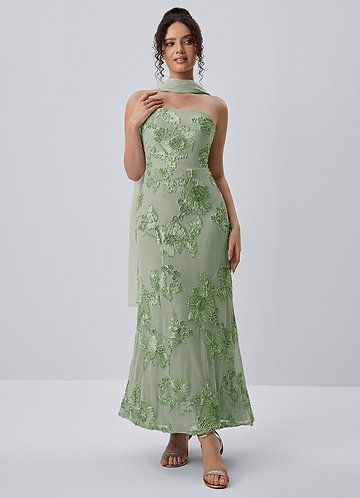 Esperanza Verstandig Stretch maxi-jurk met 3D-bloemen en kant image1