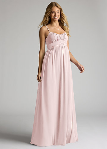 hot pink maternity bridesmaid dresses PinkBlush Light Pink Smocked Ruffle Tiered Tulle Maternity Midi Dress Small